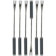 [아마존베스트]Kela Gourmet Cheese Fondue Forks, Set of 6-Stainless Steel/Silicone, Montana Numbering, 24.5cm Grey