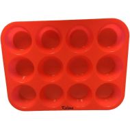 [아마존베스트]keliwas 12 - Cup Silicone Muffin - Cupcake Baking Pan/Non - Stick Silicone Mold/Dishwasher - Microwave Safe