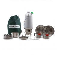 Kelly Kettle Base Camp 54 oz. Anodized Aluminum Ultimate (1.6 LTR) Rocket Stove Boils Water Ultra Fast with just Sticks/Twigs. for Camping, Fishing, Scouts, Hunting, Emergencies, H