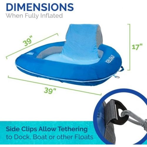  Kelsyus Floating Pool Lounger Inflatable Chair - Blue (Set of 2) | 80035