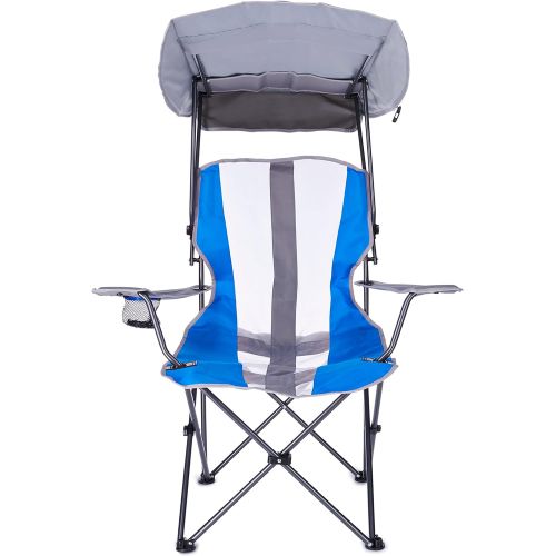 스윔웨이즈 SwimWays Kelsyus Original Foldable Canopy Chair for Camping, Tailgates, and Outdoor Events, Grey/Blue , 37L x 24W x 58H