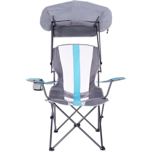  Kelsyus 6061690 Original Foldable Canopy Chair for Camping, Tailgates, and Outdoor Events, 37 x 24 x 58, Grey/Light Blue