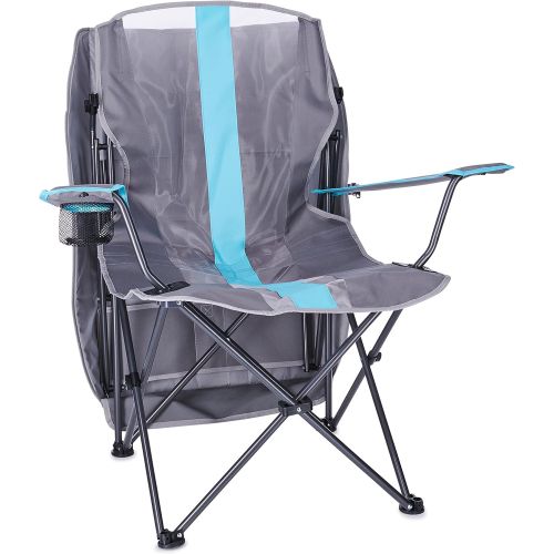  Kelsyus 6061690 Original Foldable Canopy Chair for Camping, Tailgates, and Outdoor Events, 37 x 24 x 58, Grey/Light Blue