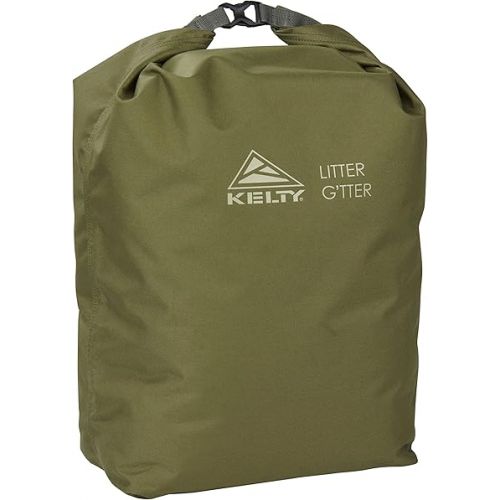  Kelty Litter G’tter Reusable Heavy Duty Garbage Bag and Carry Sack for Firewood, Cans, and Campsite Trash - Puncture + Water Resistant Fabric, Roll Top, 30L Capacity (Winter Moss)