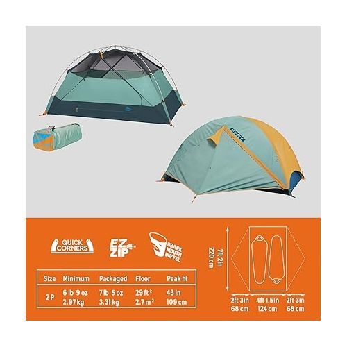  Kelty Wireless Freestanding Car Camping Tent, 2 4 or 6 Person Sleeping Capacity, Two Doors + Two Vestibules, Campground Festival Backyard Shelter, 2022