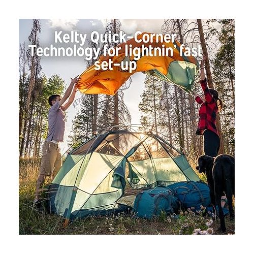  Kelty Wireless Freestanding Car Camping Tent, 2 4 or 6 Person Sleeping Capacity, Two Doors + Two Vestibules, Campground Festival Backyard Shelter, 2022