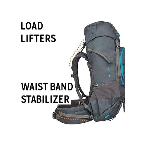  Kelty Asher Day Hiking Pack, 18-85 Liter Capacity, Hiking, Backpacking, Travel Pack, Internal Frame 2023 Model (55L Beluga)