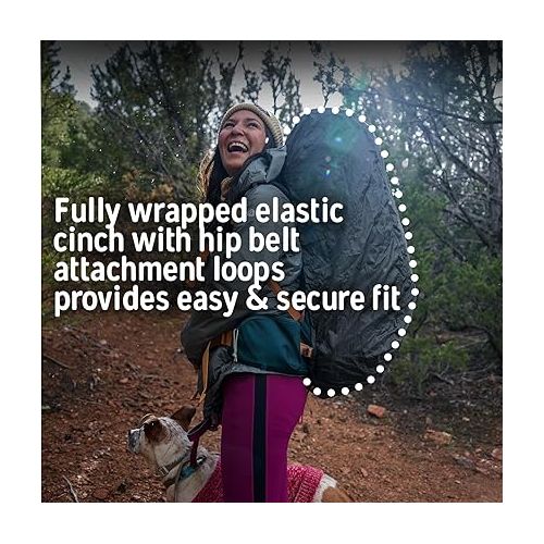  Kelty Backpack Rain Cover, Water Proof Cover for Hiking and Backpacking Packs 30 to 105 Liters, Elastic Cinch, Integrated Stuff Pocket, 2024 Update