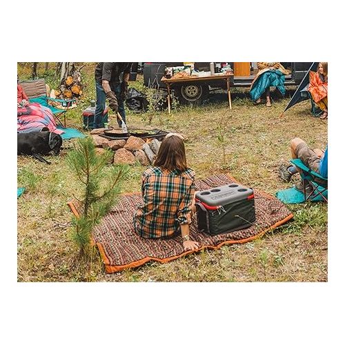  Kelty Cordavan Outdoor 2-Person Blanket and Ground Sheet with Carry Handles, Durable Fabrics for Picnics, Concerts and Festivals