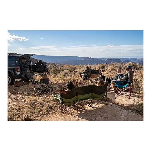  Kelty Lowdown Couch - 3 Person Capacity Camping Chair, Extra Large and Sturdy Bench for Campsites, Soccer Games, and Backyard Parties, 2023 (Dill)