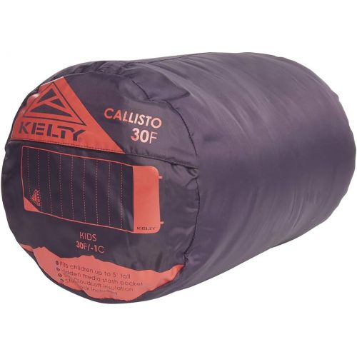  Kelty Callisto Kids 30 Degree Synthetic Insulated Sleeping Bag, Soft Shell, Stuff Sack Included for Boys and Girls