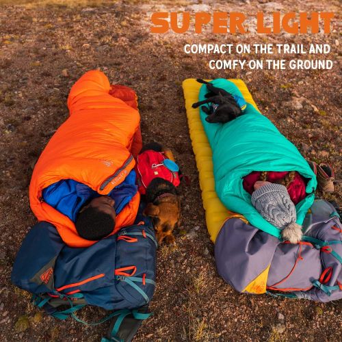  Kelty Cosmic Mummy Air Sleeping Pad, Backpacking Ultralight Inflatable Sleeping Pad, Orange