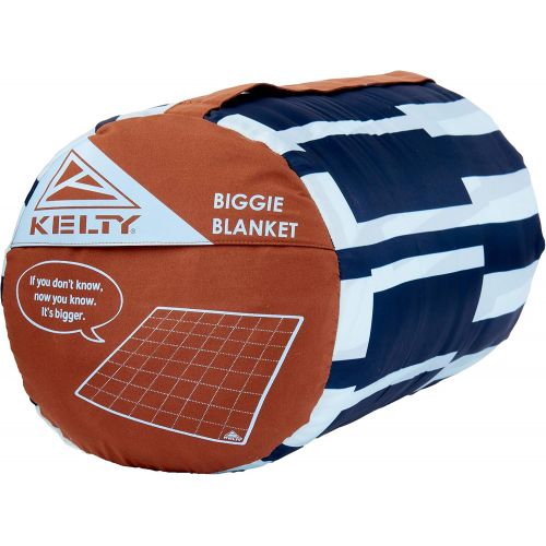  Kelty Biggie Blanket, Gingerbread/Retro Stripes, 2-Person Blanket, Stuff Sack Included - Indoor/Outdoor Insulated Camping Blanket