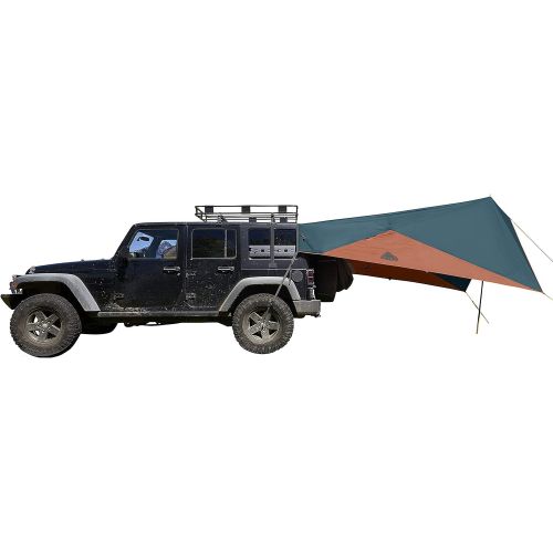  Kelty Waypoint Tarp, Reflecting Pond/Gingerbread, Semi Universal Vehicle Mounting System, Enhanced Protection from The Elements, Single Pole Design, Shark Mouth Carry Bag for Easy