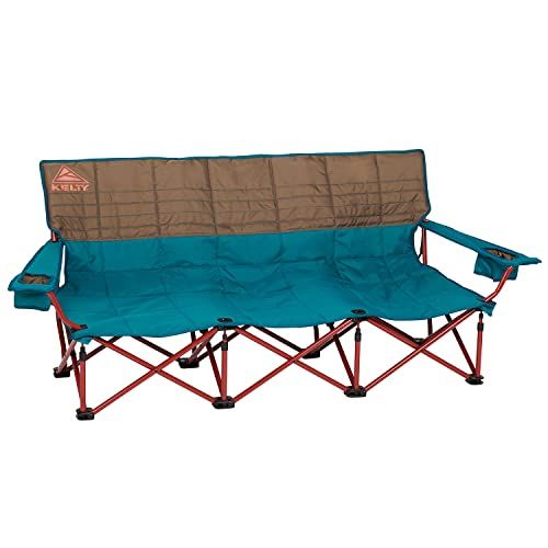  Kelty Lowdown Couch - 3 Person Capacity Camping Chair, Extra Large and Sturdy Bench for Campsites, Soccer Games, and Backyard Parties