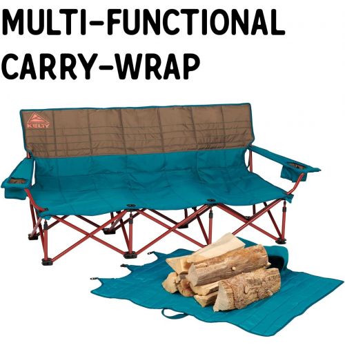  Kelty Lowdown Couch - 3 Person Capacity Camping Chair, Extra Large and Sturdy Bench for Campsites, Soccer Games, and Backyard Parties