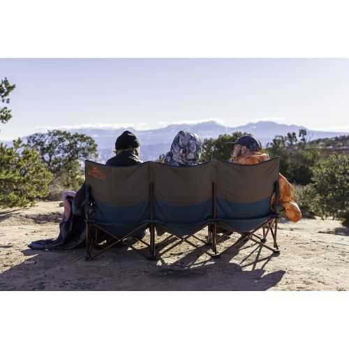  Kelty Lowdown Couch - 3 Person Capacity Camping Chair, Extra Large and Sturdy Bench for Campsites, Soccer Games, and Backyard Parties