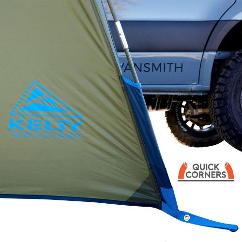  Kelty Sideroads Awning Shelter for Car Camping, Tailgating, and Summer Beach Trips, Protection from Elements and UV, Universal Mount, Sturdy Steel Frame, Easy Setup