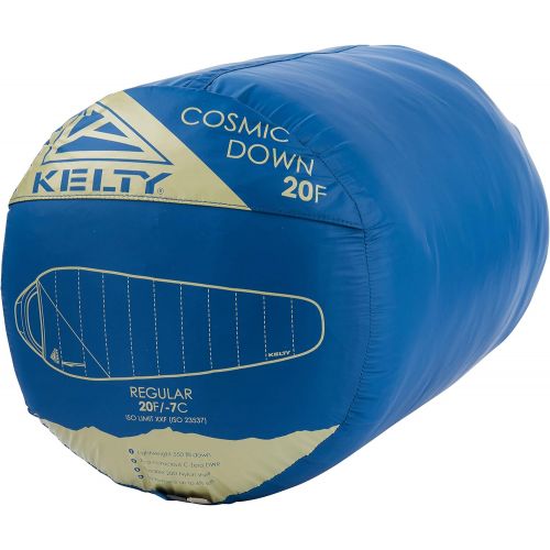  Kelty Cosmic 20 Degree 550 Down Fill Sleeping Bag for 3 Season Camping, Premium Thermal Efficiency, Soft to Touch, Large Footbox, Compression Stuff Sack