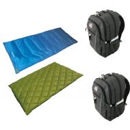 Kelty Alpinizmo High Peak USA Ceduna 20/Florida 20 Combo Sleeping Bags with 2 Backpacks, Grey/Blue/Green, One Size