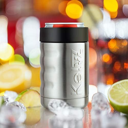  [아마존베스트]KelvZ Finger Grip Insulated Can Cooler + 2 Can Coolies | 18/8 Stainless Steel Beer Holder Fits 12 oz Cans & Bottles | Insulated Can Holder | Beer Can Insulator | Beer Bottle Insula