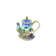 Kelvin Chen Enameled Miniature Tea Pot - Monets Garden at Sainte-Addresse