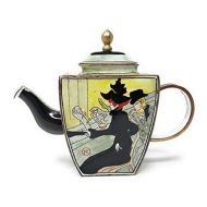 Kelvin Chen Toulouse-Lautrecs Japanese Settee Enameled Miniature Teapot, 4.5 Inches Long