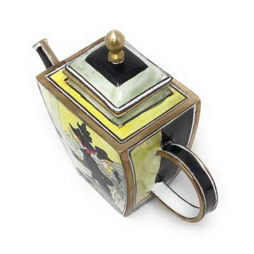  Kelvin Chen Toulouse-Lautrecs Japanese Settee Enameled Miniature Teapot, 4.5 Inches Long