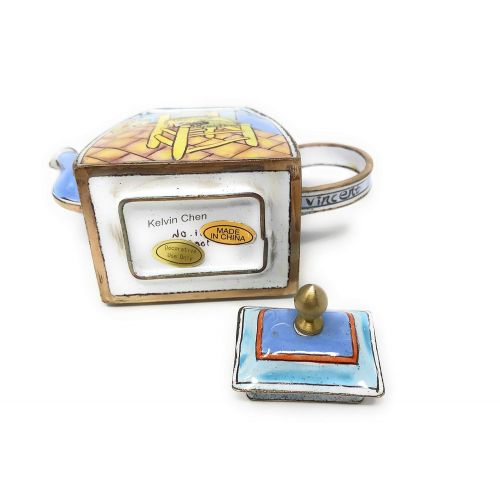  Kelvin Chen Van Gogh The Chair Enameled Miniature Teapot, 4 Inches Long