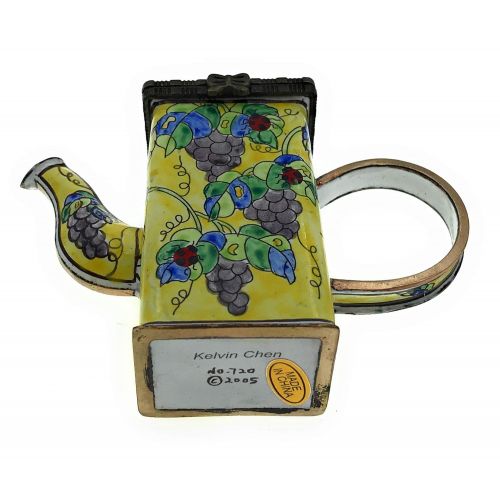  Kelvin Chen Enameled Miniature Tea Pot - Grapes & Ladybug