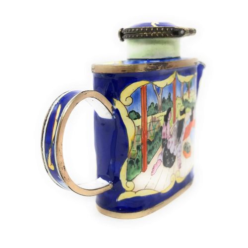  Kelvin Chen Gauguins Siesta Enameled Miniature Teapot with Hinged Lid, 4.5 Inches Long