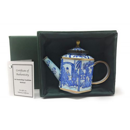  Kelvin Chen Enameled Miniature Tea Pot - Blue & White