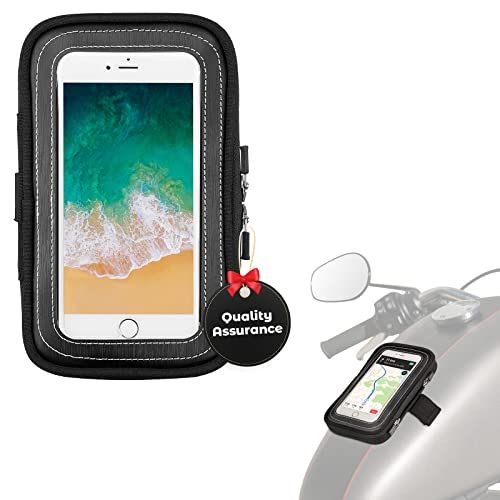  Kemimoto Motorcycle Magnetic Tank Bag, Sportbike Phone Pouch Case with 8 Strong Magnets Touch Screen for Cell phone up to 6.5 Inch