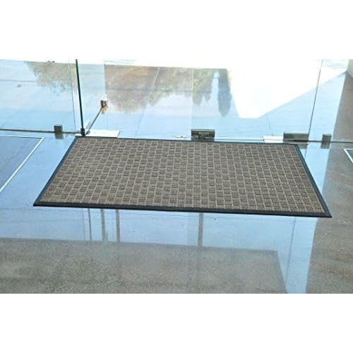  Kempf Water Retainer Entrance Mat, Indoor Outdoor Rubber Rug, Moisture Trapping, Absorbent Mat, 2 by 3-Feet, Brown