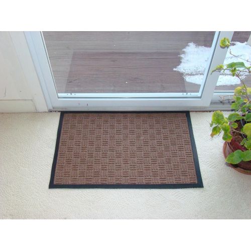  Kempf Water Retainer Entrance Mat, Indoor Outdoor Rubber Rug, Moisture Trapping, Absorbent Mat, 2 by 3-Feet, Brown