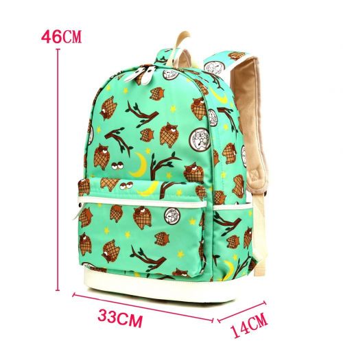  Kemy's Kemys Owl School Backpack for Girls Set 3 in 1 Cute Printed Bookbag 14inch Laptop School Bag for Girls Water Resistant Thanksgiving Day Christmas Gifts