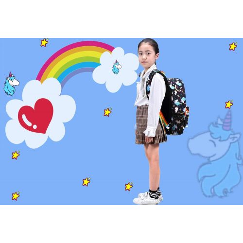  Kemy's Kemys Cute Rainbow School Backpack for Girls, Large, Water-Resistant