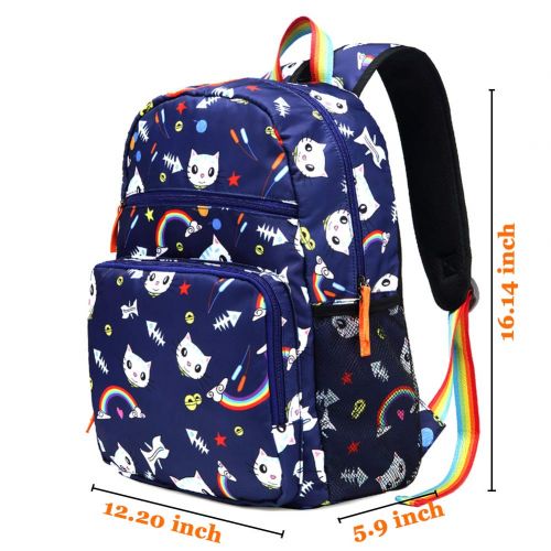  Kemy's Kemys Cute Rainbow School Backpack for Girls, Large, Water-Resistant