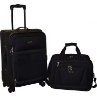 Kemyer 1200 Series 20 Expandable Spinner Carry-On Luggage & Computer Tote Set (Black)