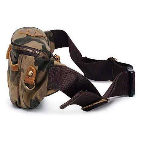  Kemys Fanny Pack for Men Canvas Travel Bum Bag Mens Waist Packs Belt Bags for Traveling