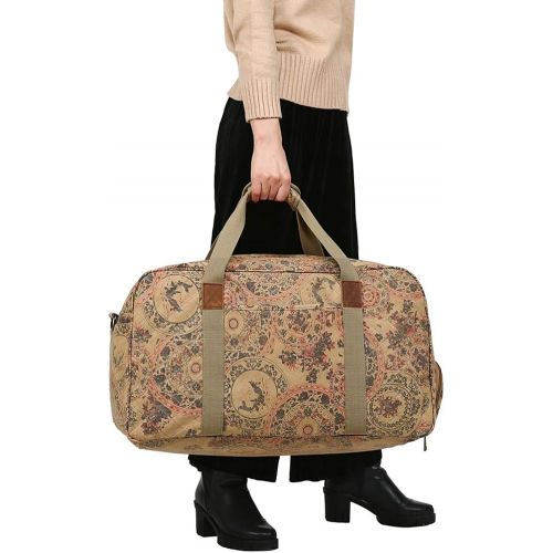  [아마존 핫딜] [아마존핫딜]Kemys Canvas Duffle Bag Women Overnight Weekender Bags Oversized Ladies Weekend Carryon Duffel Large