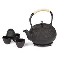 Kendal 6-piece Japanese Cast Iron Pot Tea Set Black w/Trivet (60 oz)