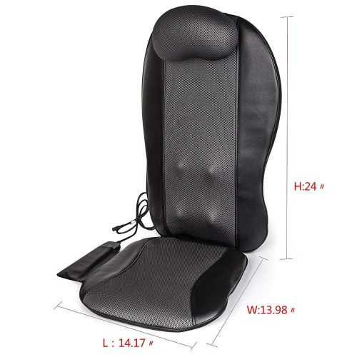  Kendal Shiatsu Seat Massage Cushion with Heat Massage Chair Pad Kneading Shiatsu Swing Rolling Back...