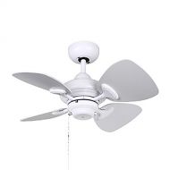 Kendal Lighting AC16324-WH Aries 24-Inch 4-Blade Ceiling Fan, White Finish and White Blades