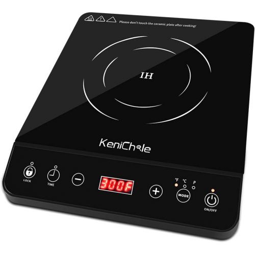  [아마존베스트]1800W Portable Induction Cooktop Countertop Burner - KeniChole Electric cooktop with 8 Temperature and 8 Power Setting, Induction Burner with Timer, and Child Safety Lock