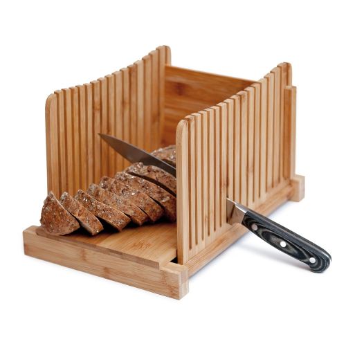  Kenley Bamboo Bread Loaf Slicer Slicing Cutting GuideBread Loaf CakeFoldable Manual for it Bread Toast Slicer Bread Cutter with Board and Knife Slicer Slicing Cutting Guide