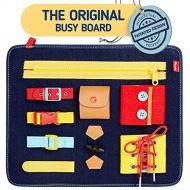 Kenley Toddler Busy Board - Montessori Sensory Board for Toddlers - Develops Basic Skills and Fine Motor Skills - Learn to Dress Toys for 1 2 3 4 Year Old Kids - Learning Toy for Airplane
