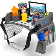 [아마존 핫딜] [아마존핫딜]Kenley Kids Travel Tray, Toddler Car Seat Lap Tray, 16.5 x 13.5 Inches (Blue/Gray)