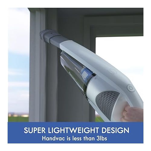  Kenmore DS1030 Cordless Stick Vacuum Lightweight Cleaner 2-Speed Power Suction LED Headlight 2-in-1 Handheld for Hardwood Floor, Carpet & Pet Hair, White