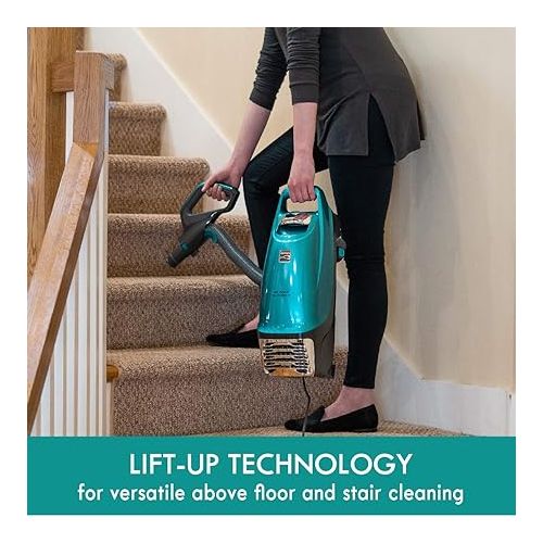  Kenmore Intuition Bagged Upright Vacuum Lift-Up Carpet Cleaner 2-Motor Power Suction with HEPA Filter, 3-in-1 Combination Tool, HandiMate for Floor, Pet Hair, 14pounds, Green